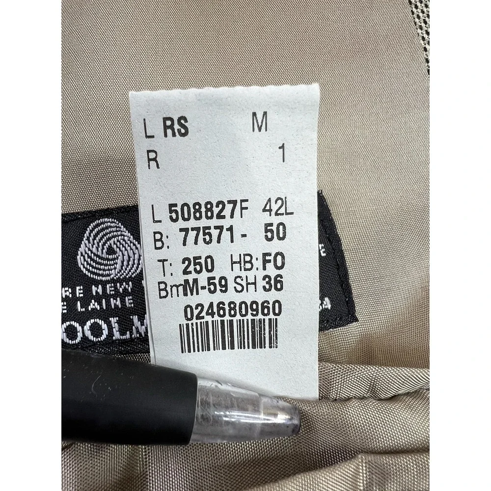 Calvin Klein Blazer Mens 42L Gray Wool Made In‎ Canada Suit Jacket Pure Woolmark
